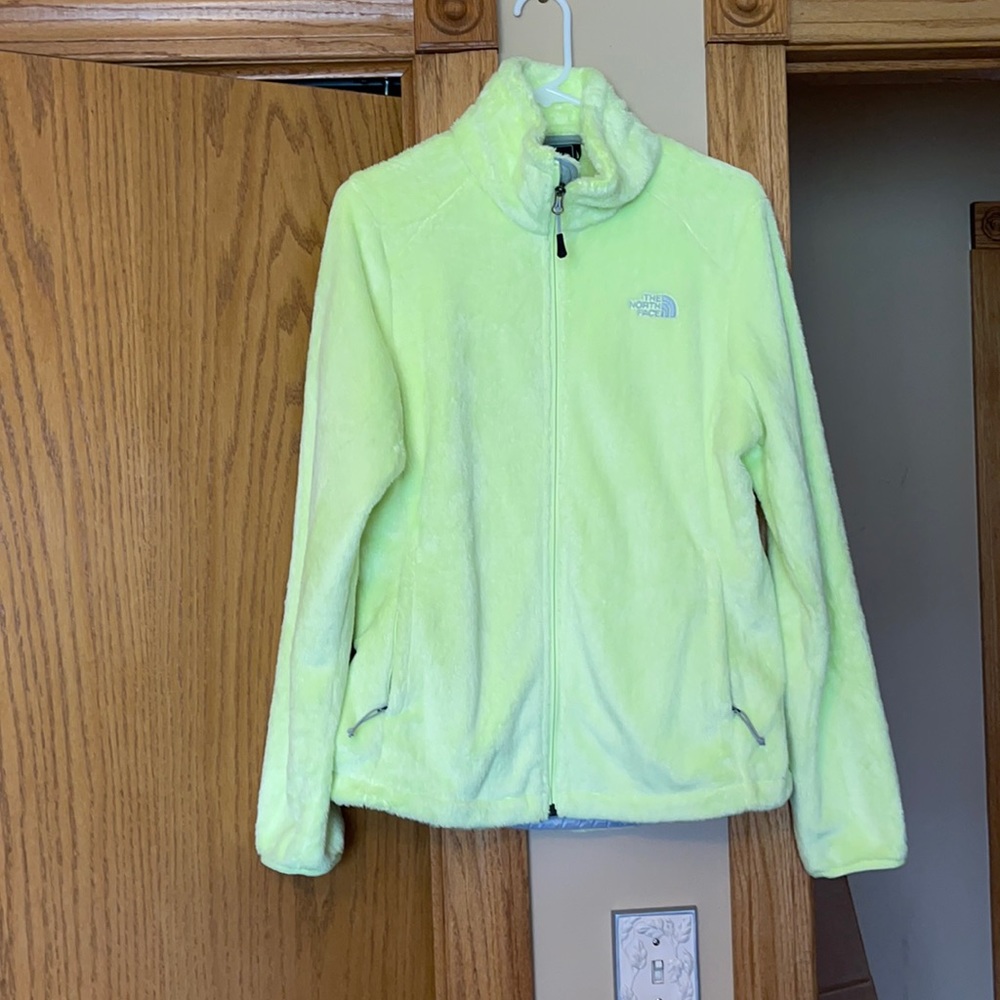 North face jacket size L, lime green